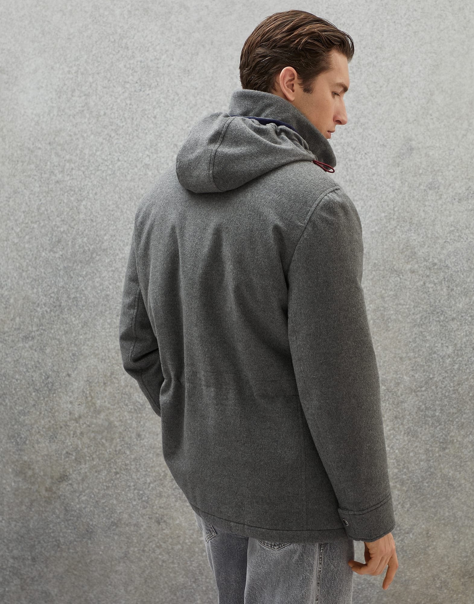 Bonded cashmere beaver cloth parka with Thermore® padding and detachable hood - 2