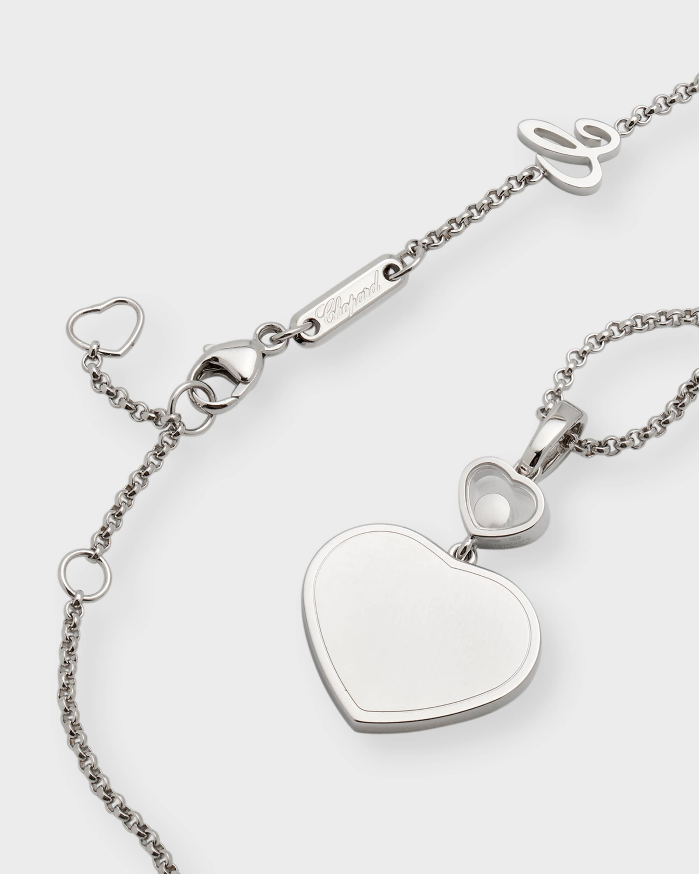 Happy Hearts 18K White Gold Diamond Bezel & Pave Pendant Necklace - 3
