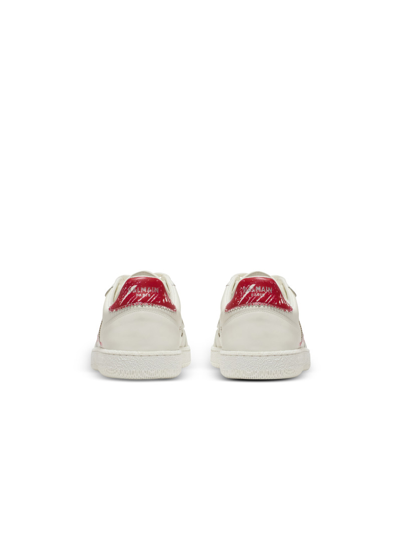 Leather Balmain Swan Lipstick trainers 5