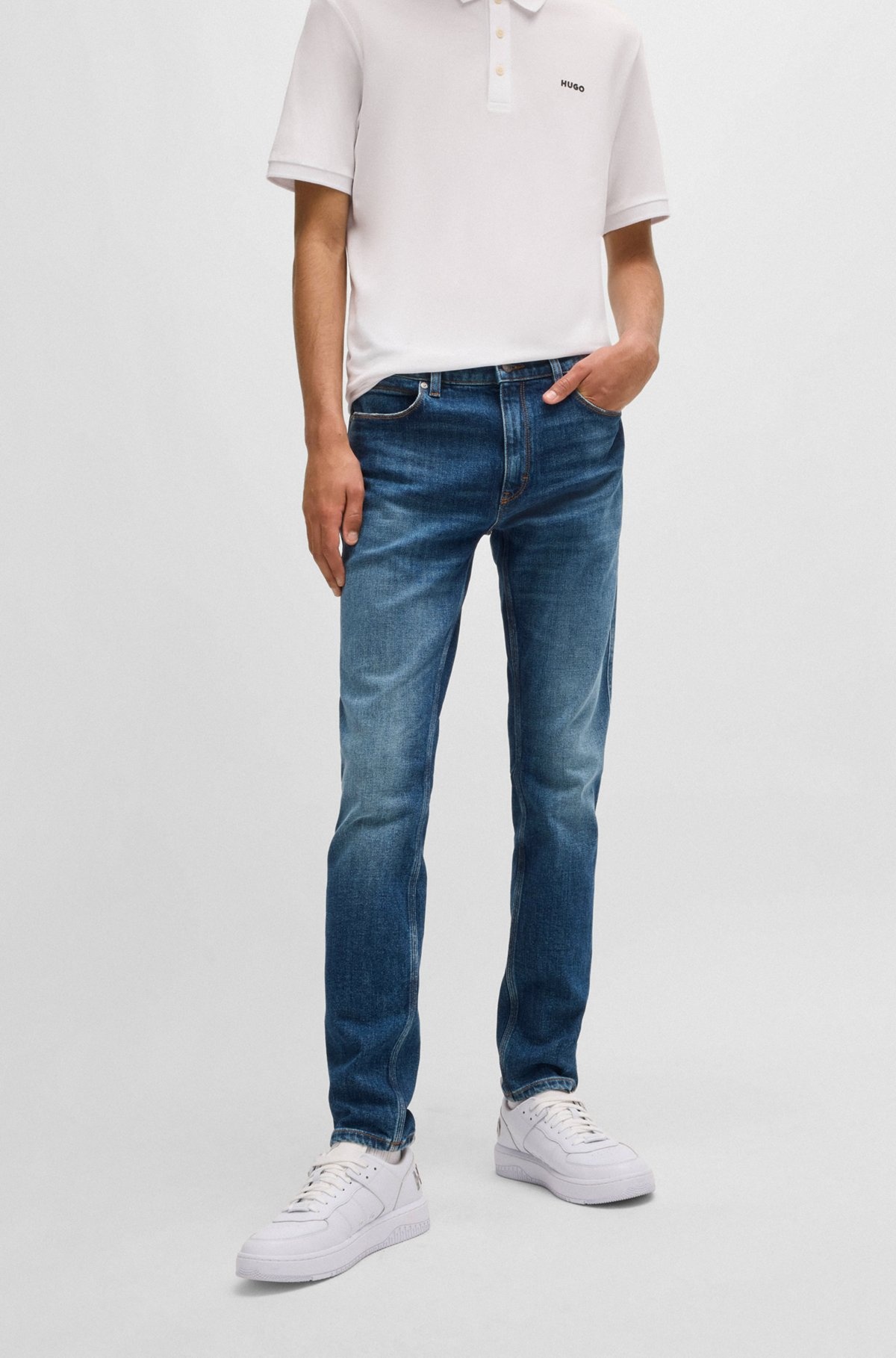 EXTRA-SLIM-FIT JEANS IN BLUE COMFORT-STRETCH DENIM - 2