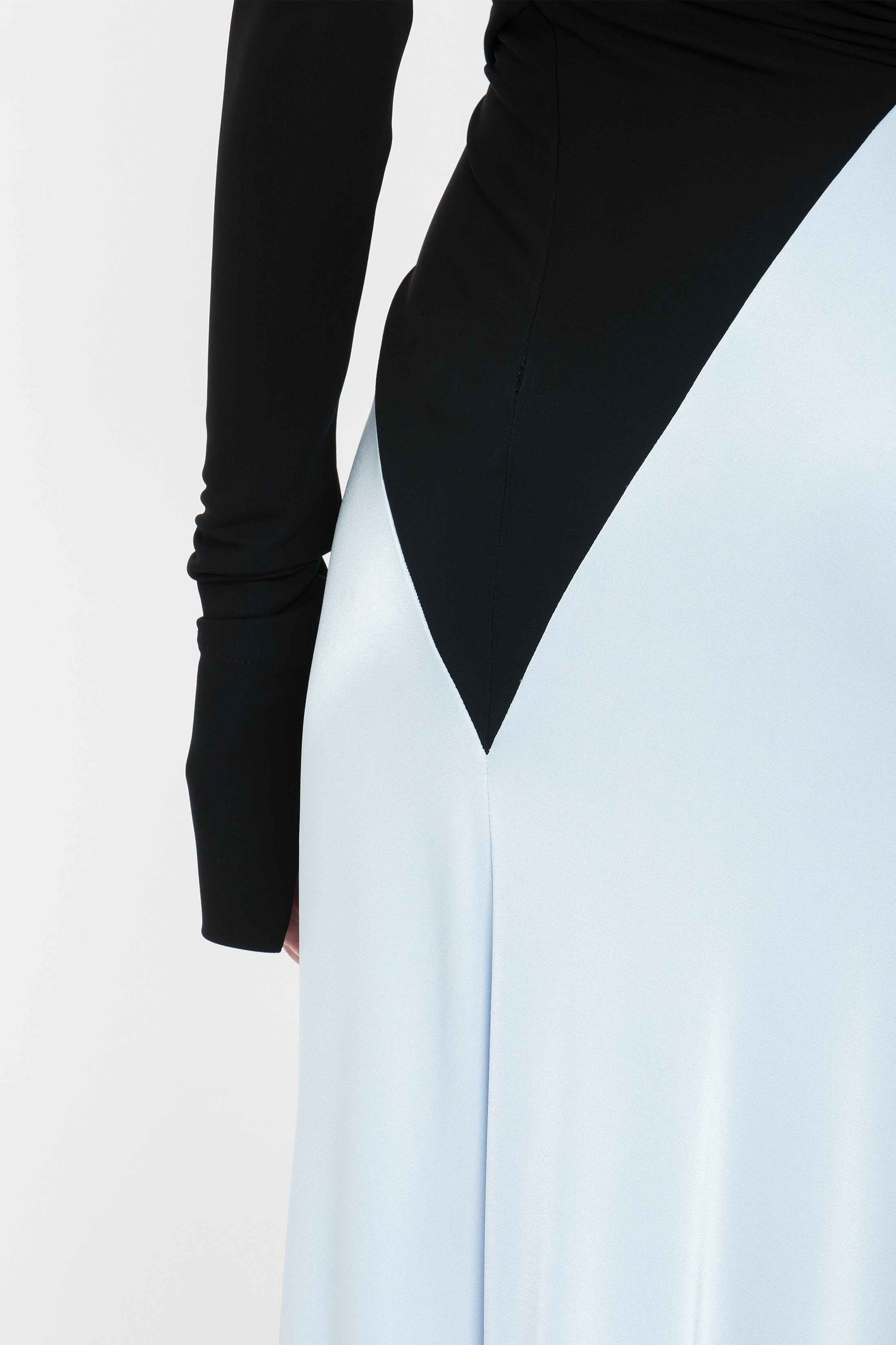 Long Sleeve Knot Detail Jersey Gown In Black-Iceberg - 6