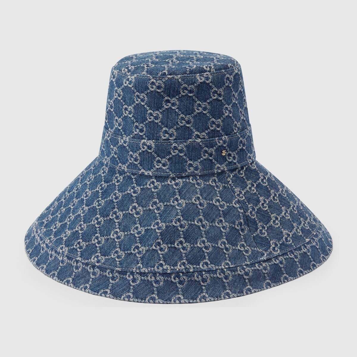 Eco washed denim wide brim hat - 1