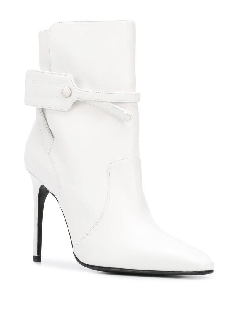 Off-White security-tag ankle boots outlook
