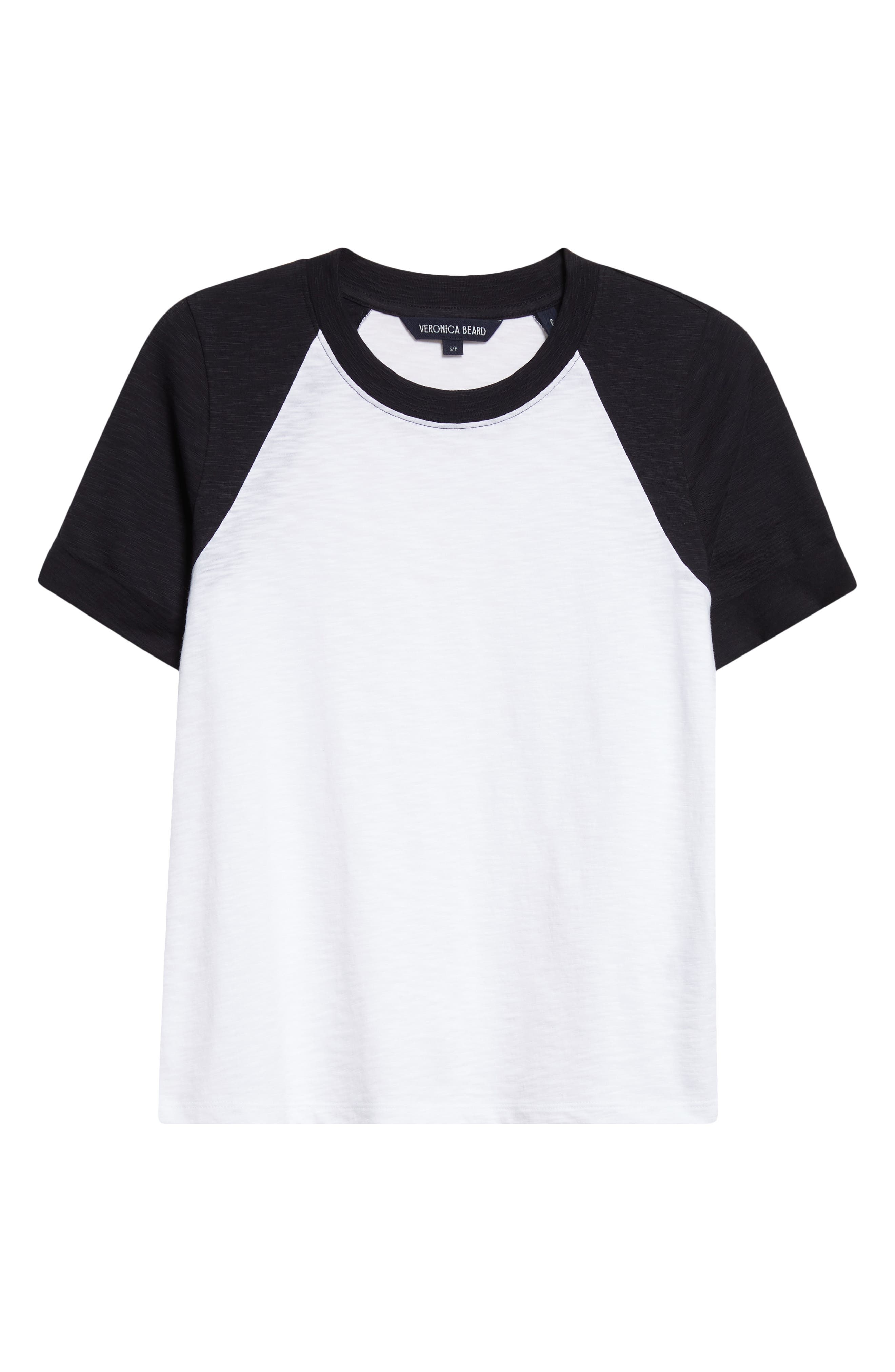 Veronica Beard Mason Cotton Baseball T-Shirt in White Navy at Nordstrom - 5
