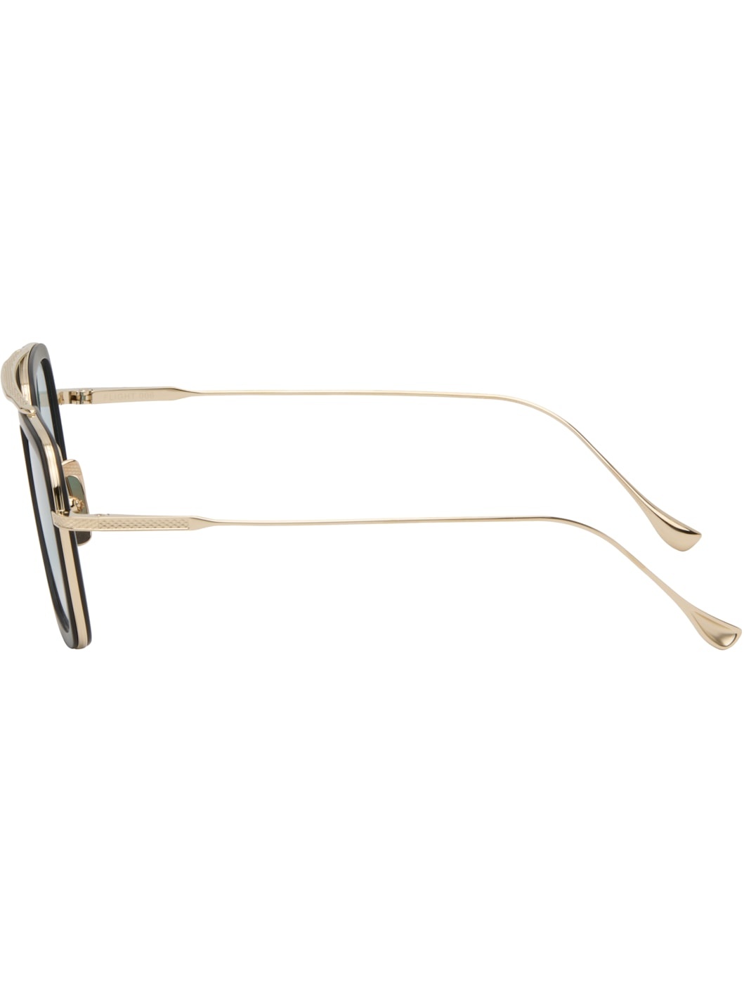 SSENSE Exclusive Gold & Black FLIGHT.006 Sunglasses - 3