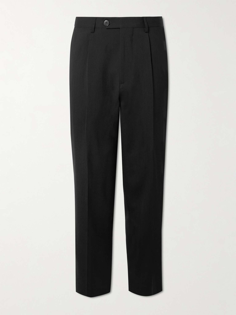 Straight-Leg Pleated Wool-Twill Suit Trousers 1