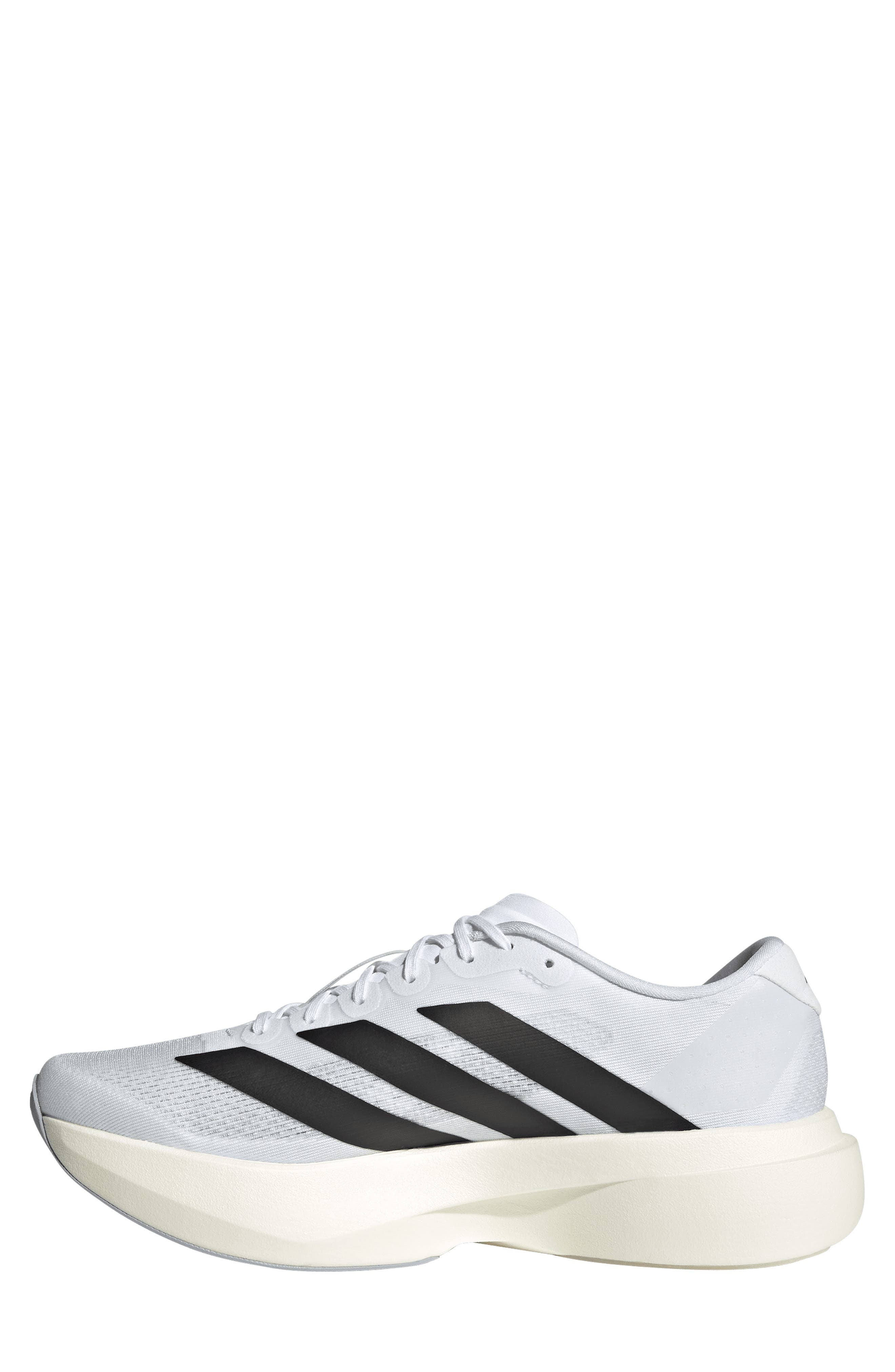 adidas Gender Inclusive Adizero Evo SL Running Shoe in White/Black/White at Nordstrom - 6