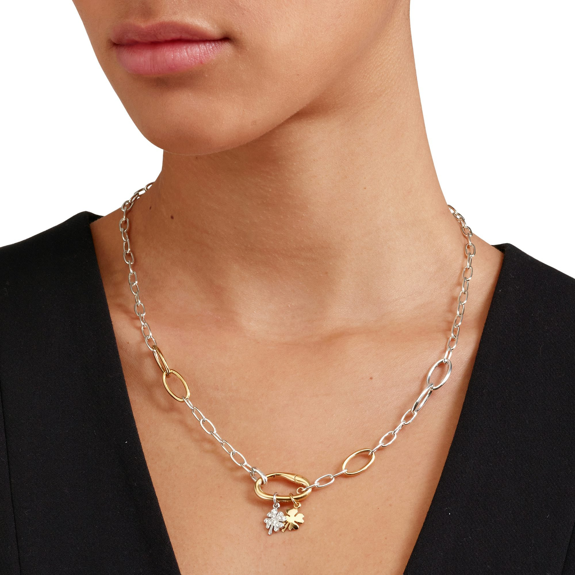 SILVER & GOLD PLATED SILVER ESSENTIALS NECKLACE - 5