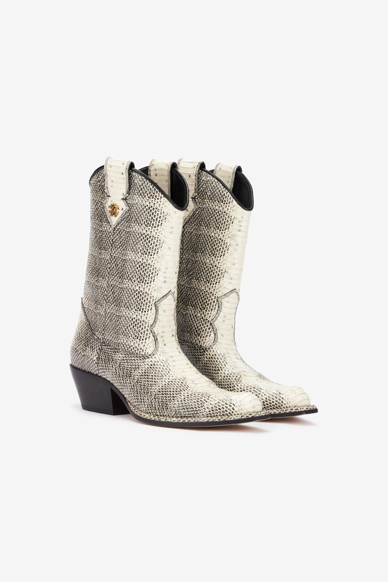 Printed Leather Texan Boots 2