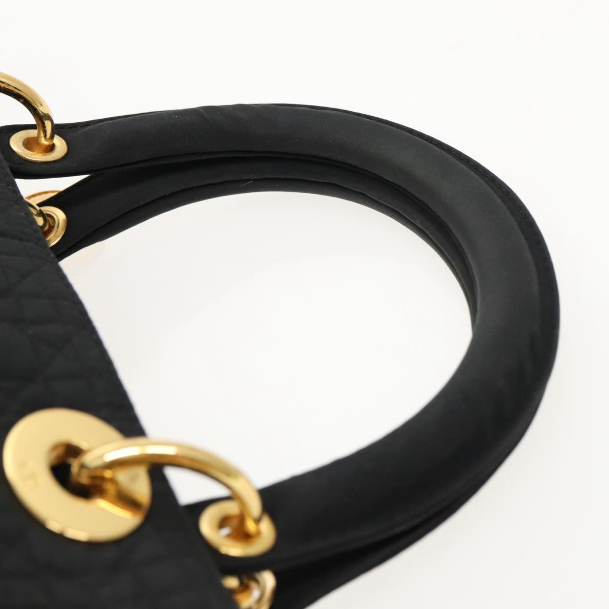 DIOR Canage Hand Bag Nylon Black Gold - 8