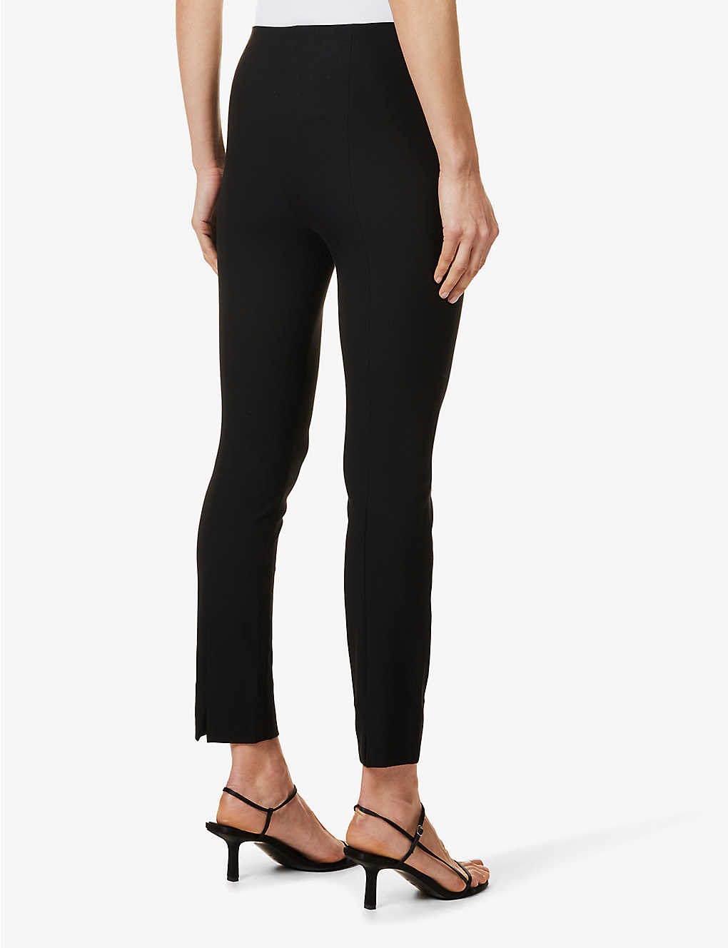 Cropped straight-leg mid-rise stretch-woven trousers - 4