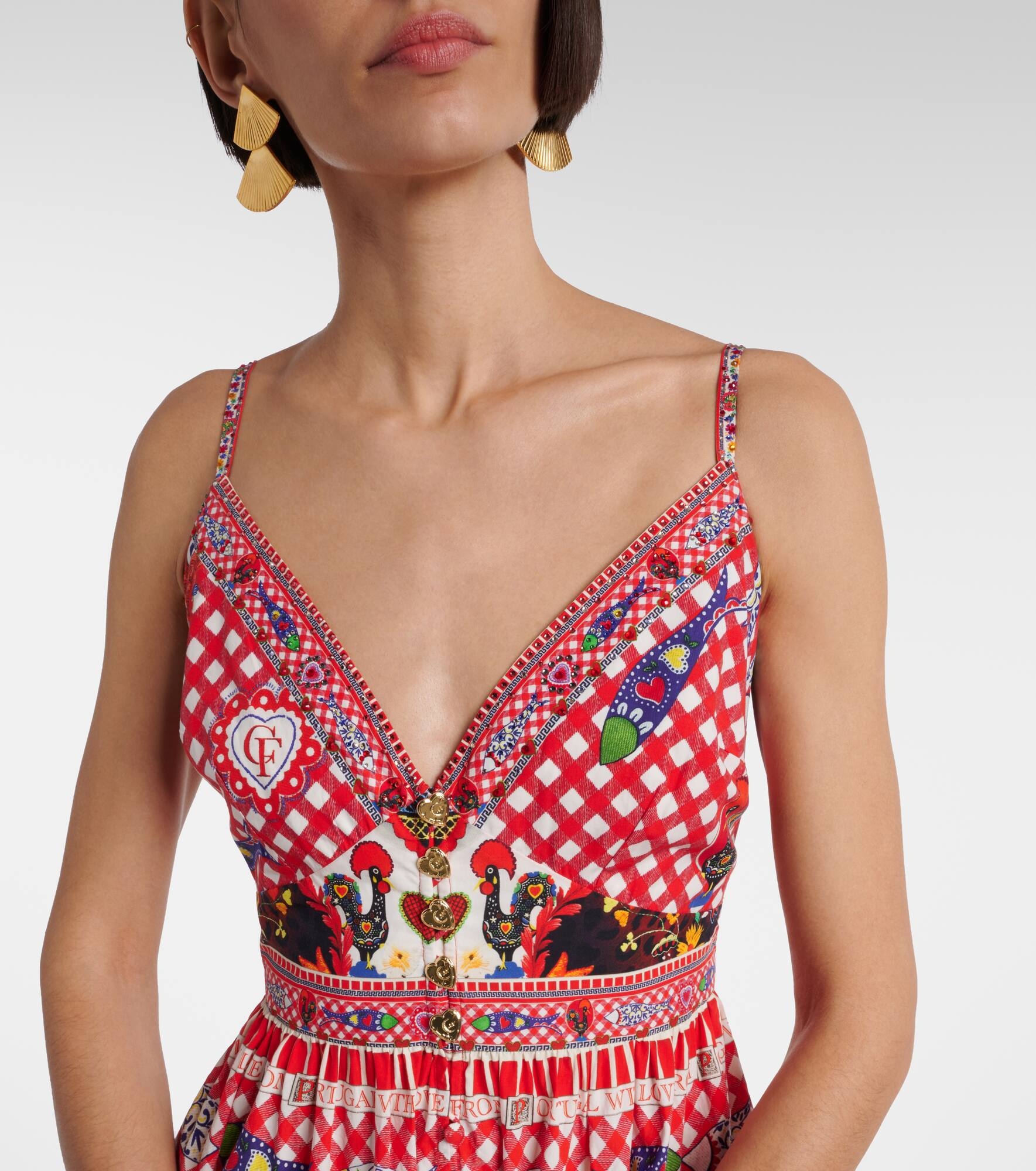 Printed tiered cotton maxi dress - 4