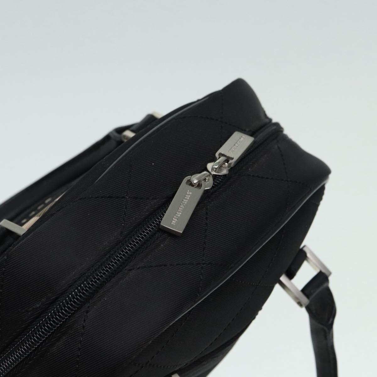 Burberry Hand Bag Nylon Black Silver - 7