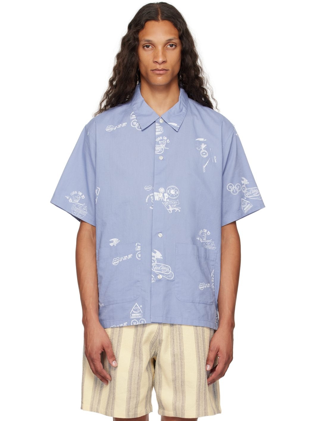 Blue Stamp Shirt - 1