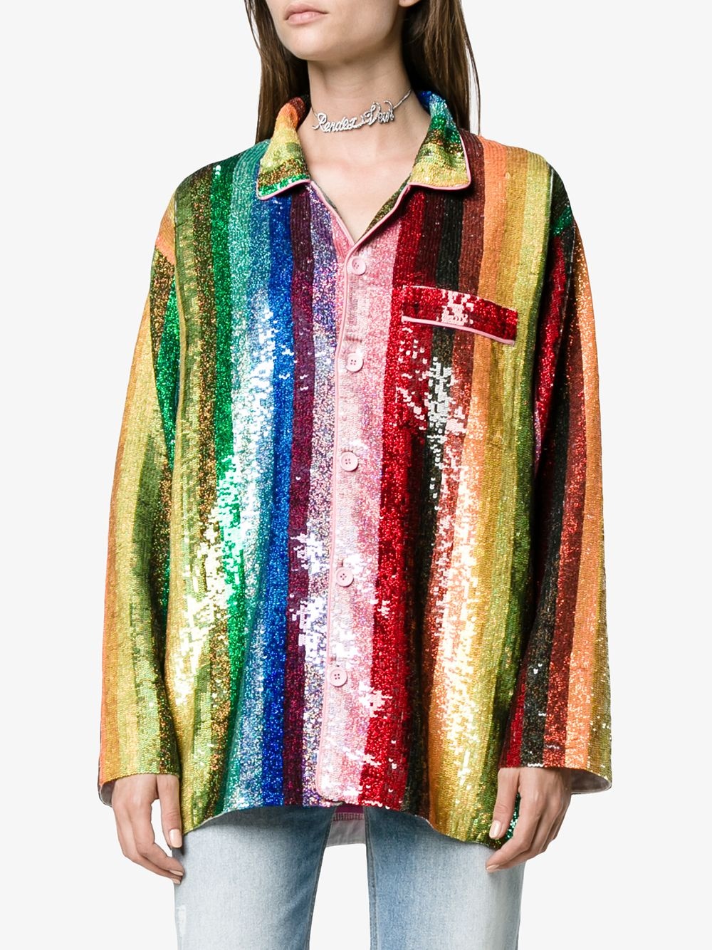 Rainbow sequin pyjama blouse - 3