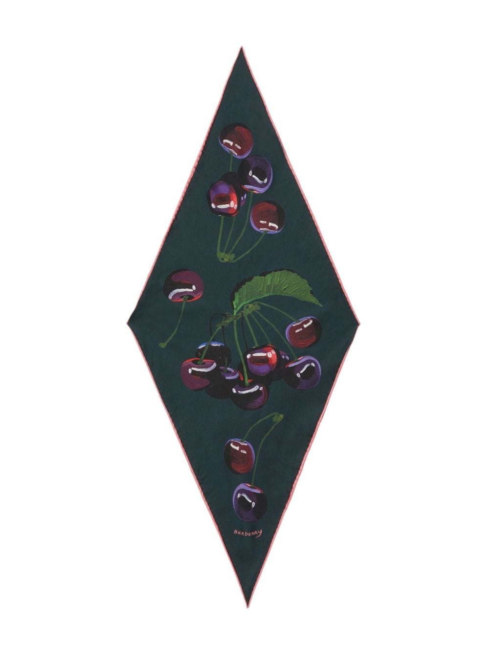Cherry-print silk scarf - 2