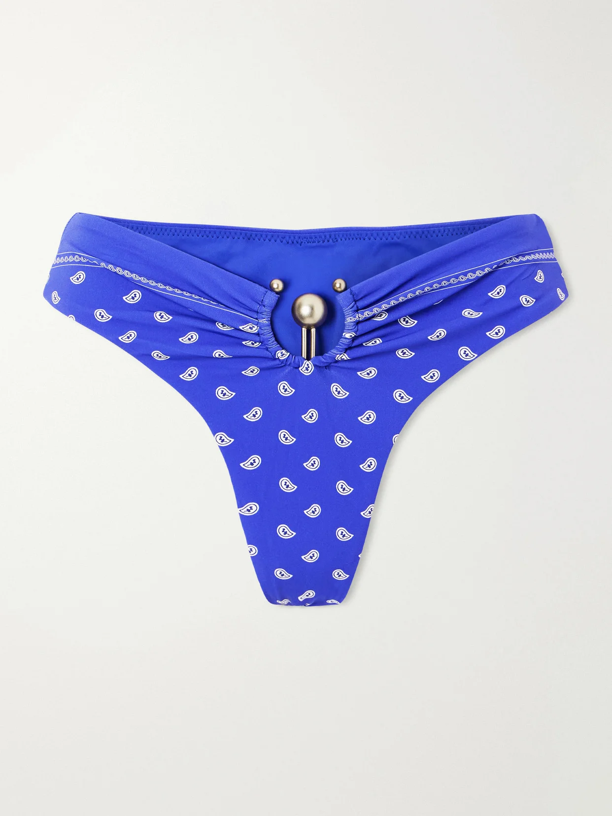 Orbit Embellished Bandana-print Bikini Bottoms - 1