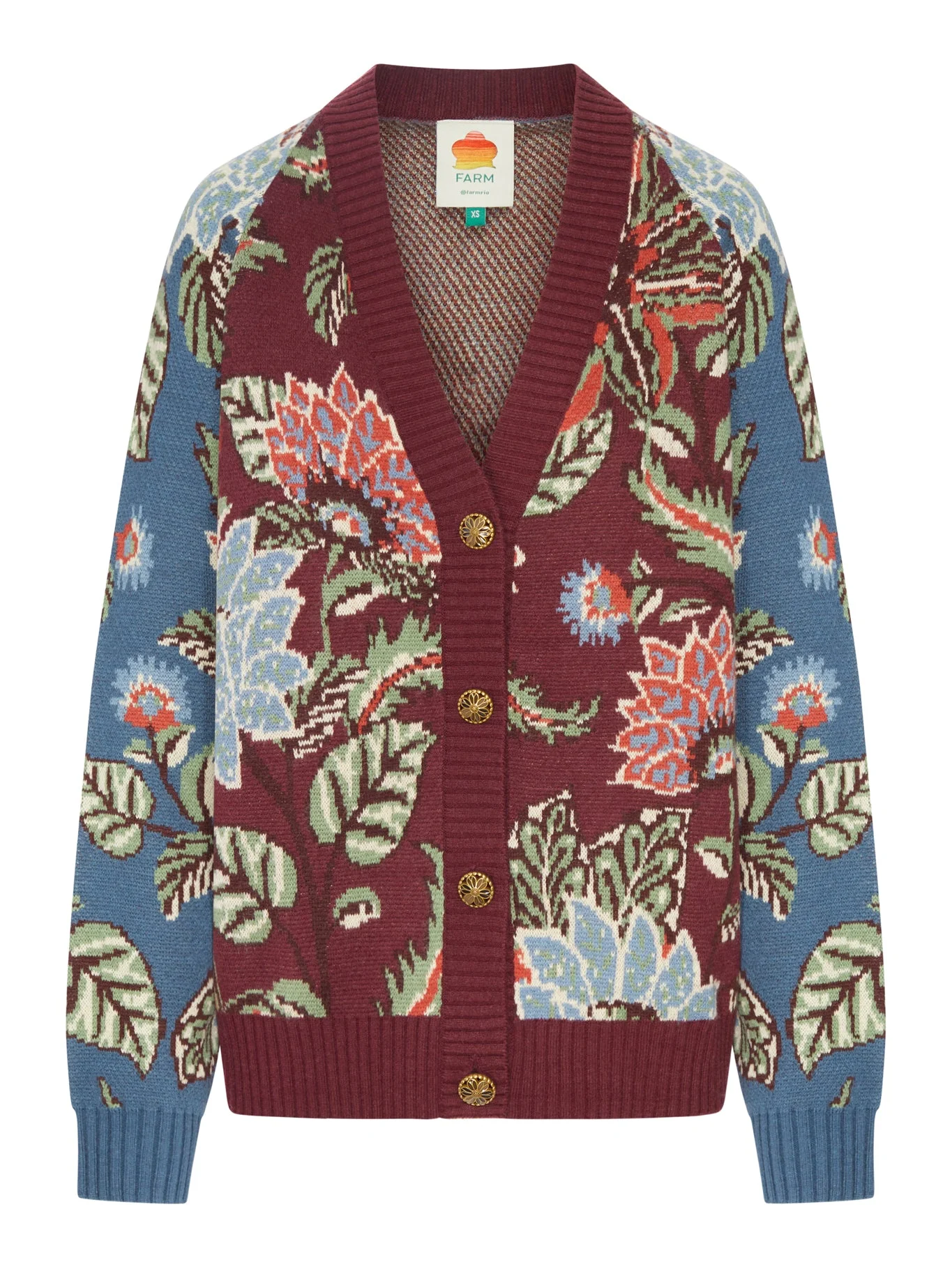 OVERSIZED FLORAL-PATTERN CARDIGAN - 1
