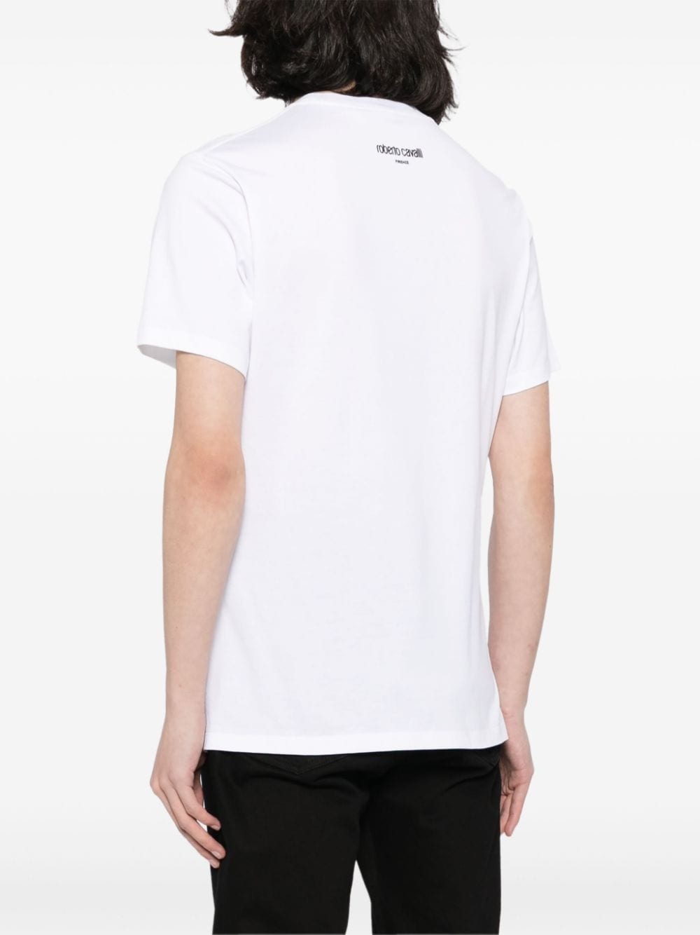 rhinestone-logo cotton T-shirt - 4