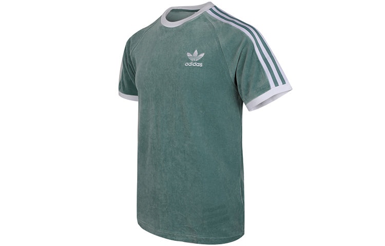 adidas originals Cozy Tee Casual Round Neck Loose Logo Stripe Short Sleeve Green DV1623 - 3