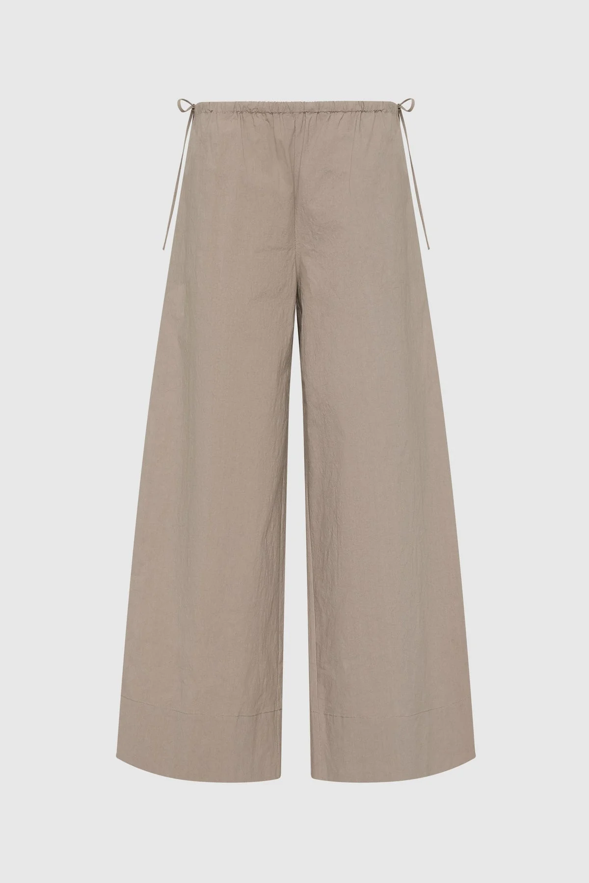 Technical Cotton Cropped Drawstring Pants - Grey Stone - 1
