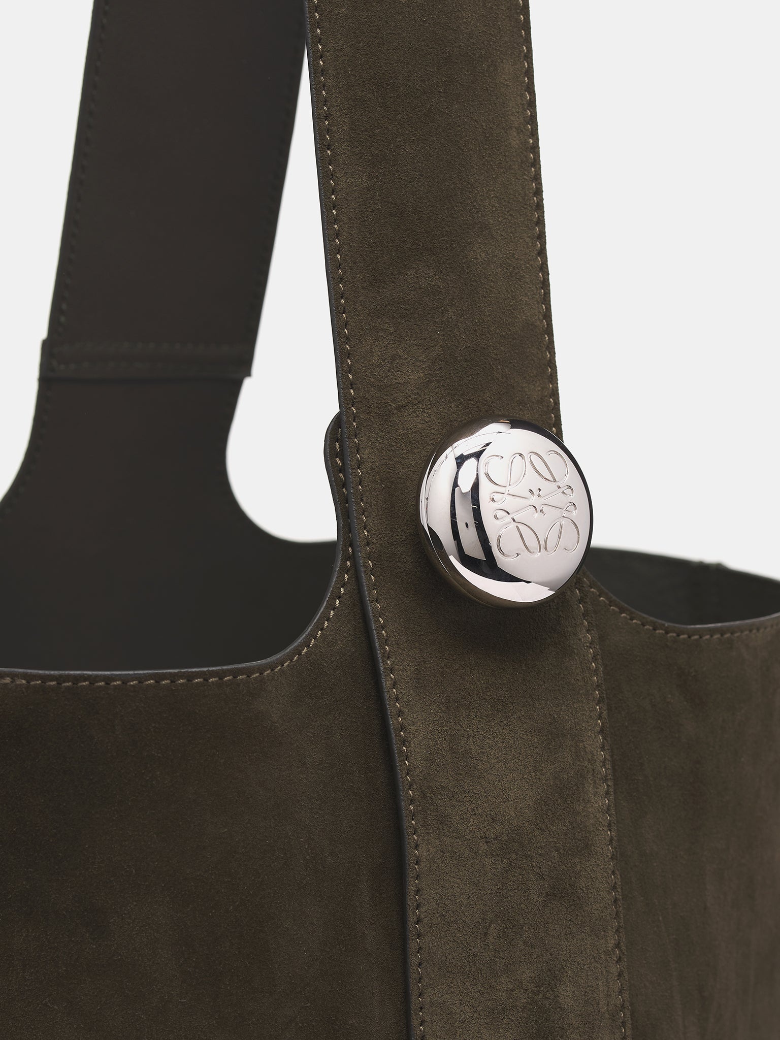 Large Suede Pebble Bucket Bag - 5