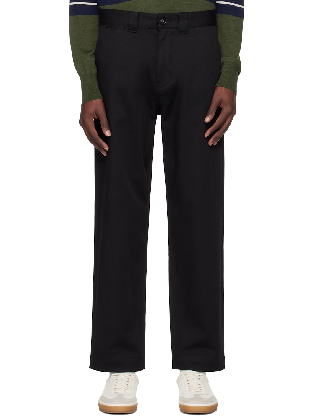 Black Logo Patch Trousers - 1