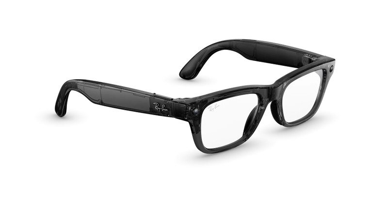 Ray-Ban Meta Blayzer Optics (Gen 2), Large Shiny Transparent Black, Clear Lenses 3