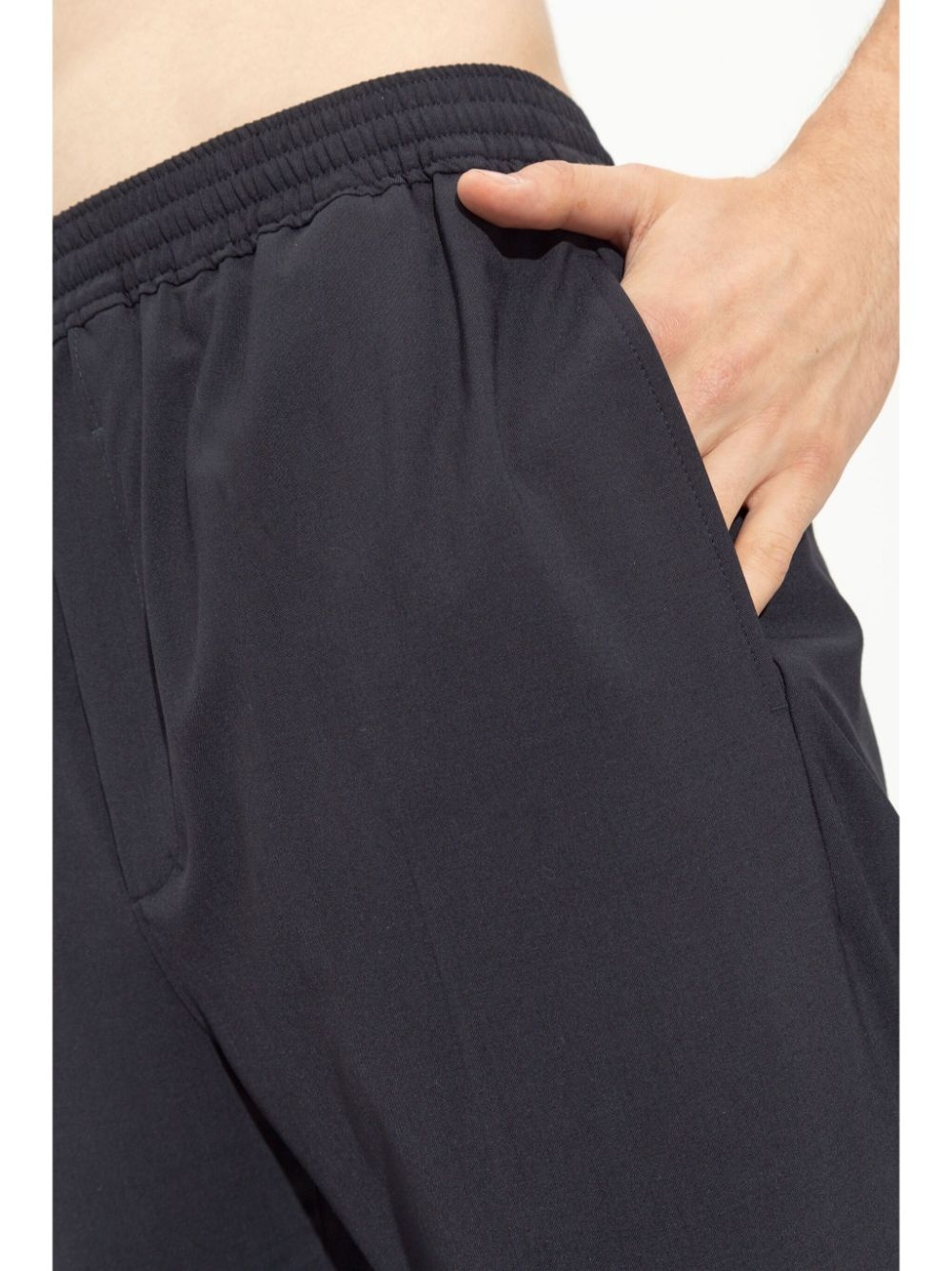 elasticated-waist straight-leg trousers - 5