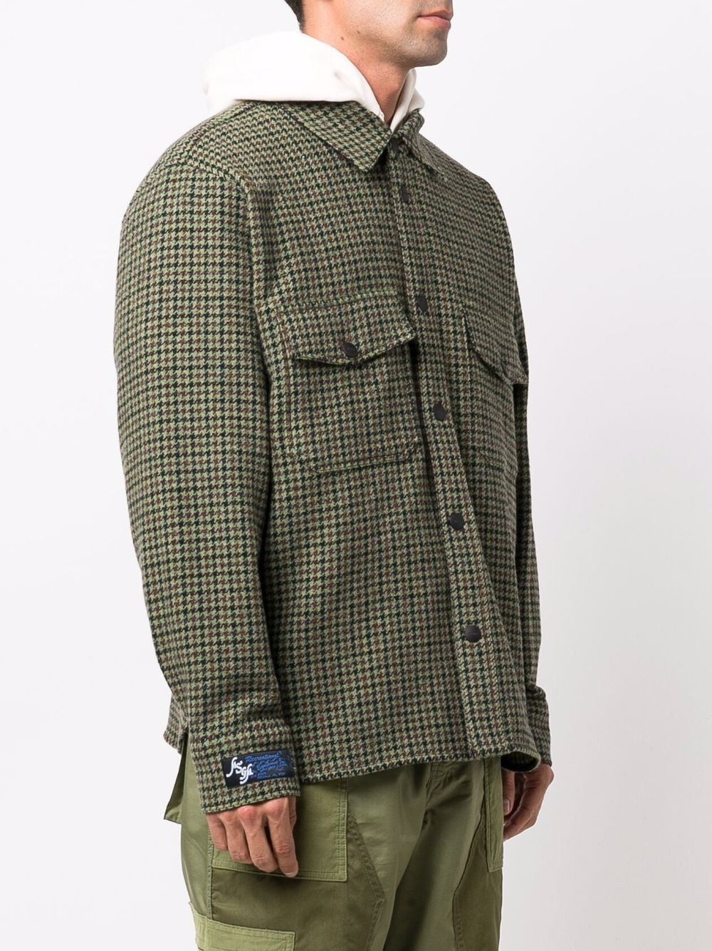 herringbone check-pattern shirt - 3