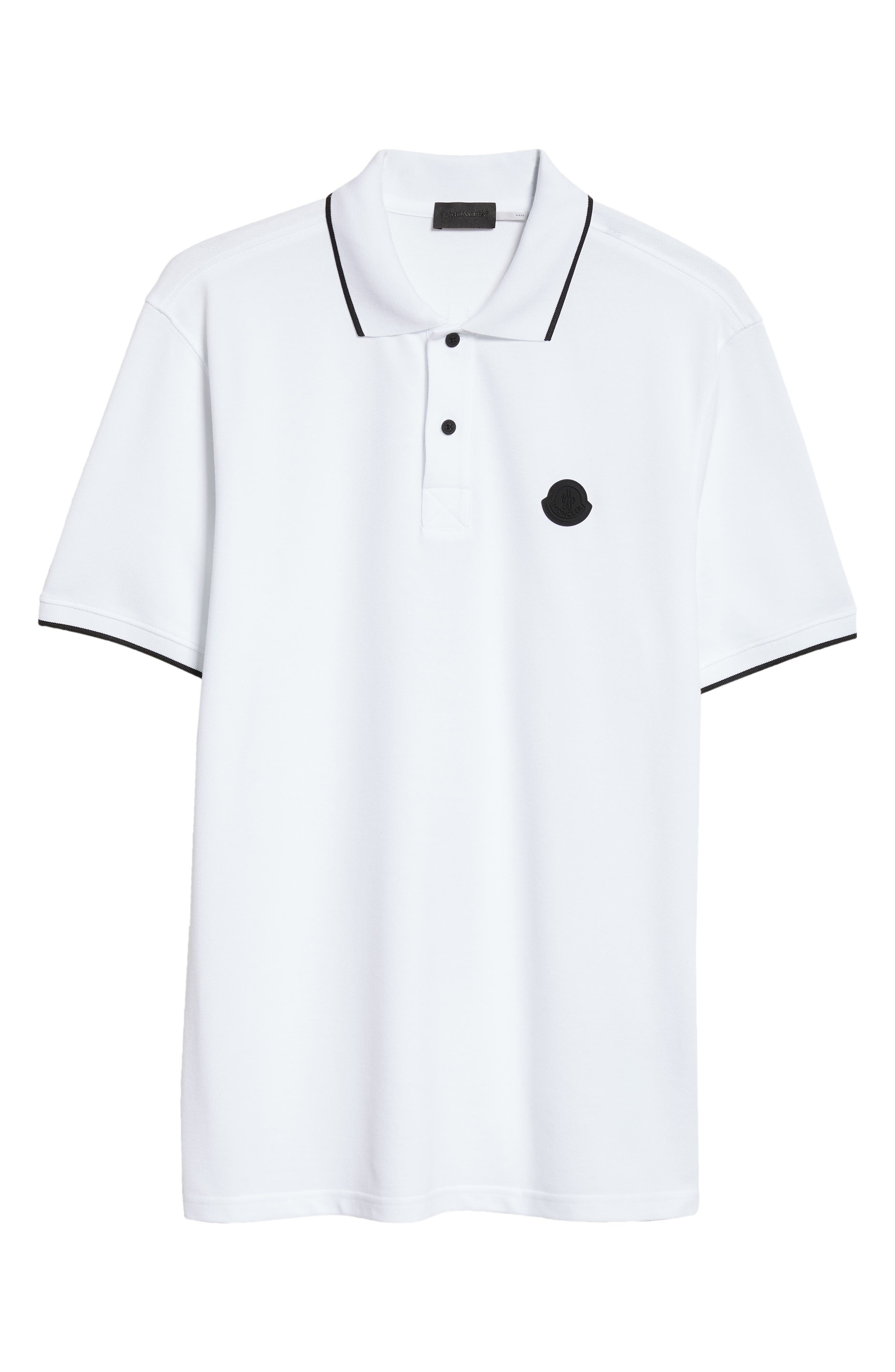 Moncler Logo Cotton Polo in White at Nordstrom - 5