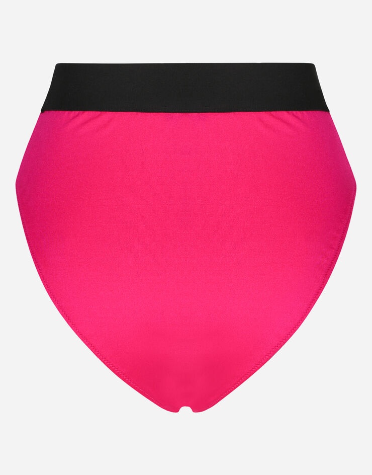 Spandex high-waisted briefs with rhinestones and branded elastic - 2