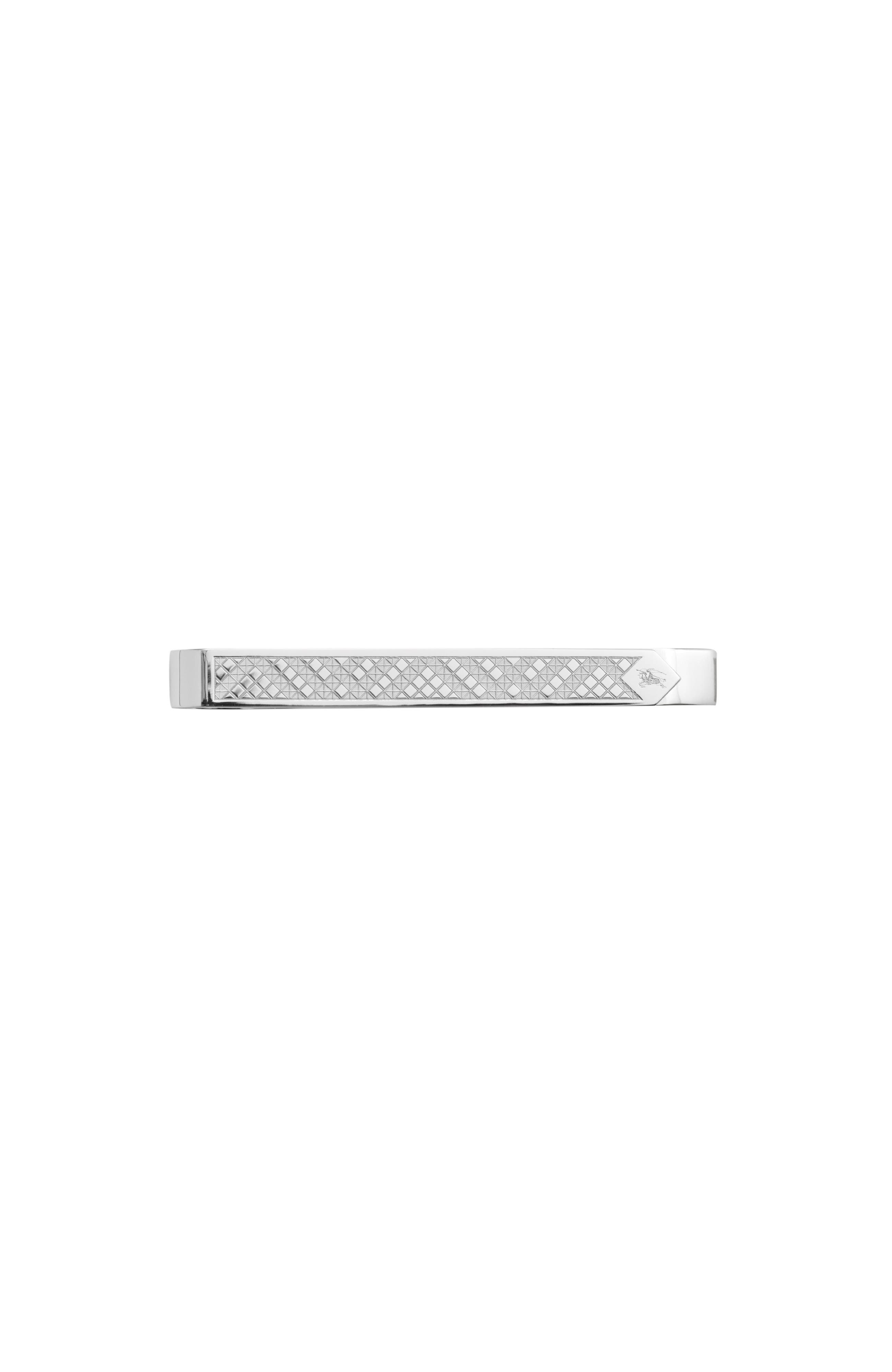 burberry Check Prism Tie Bar in Silver at Nordstrom - 1