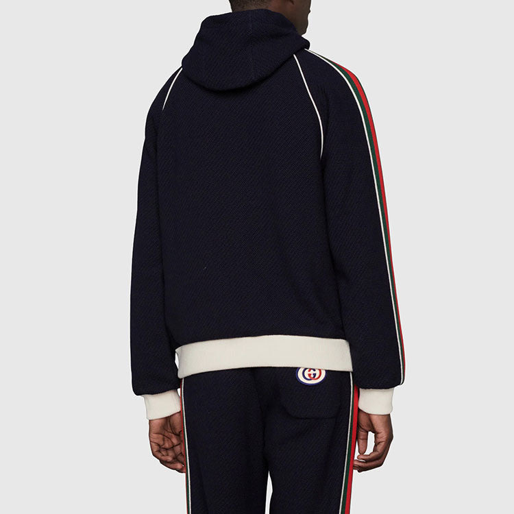 Gucci Wool Jersey Jacket With Web 'Blue' 673290-XJDUW-4548 - 4