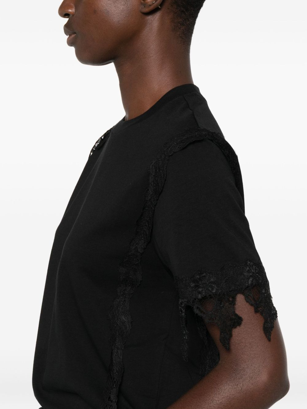 lace-trimmed short-sleeve top - 5