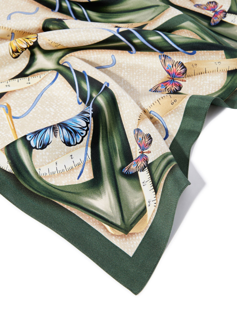 Off-White Beige Butterfly Arrow Scarf outlook