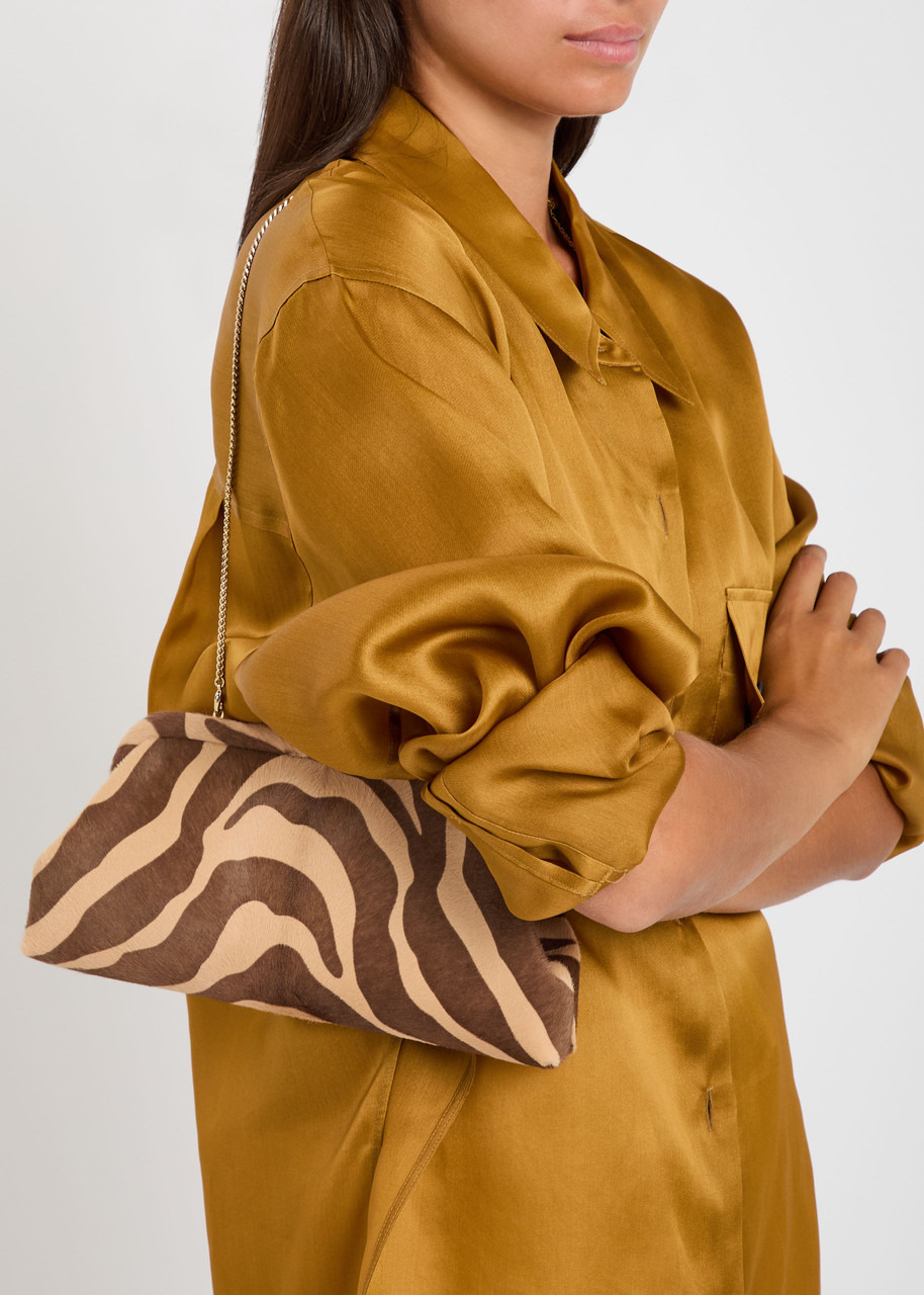 Jimmy Choo Skylar Zebra-print Calf Hair Clutch - 5