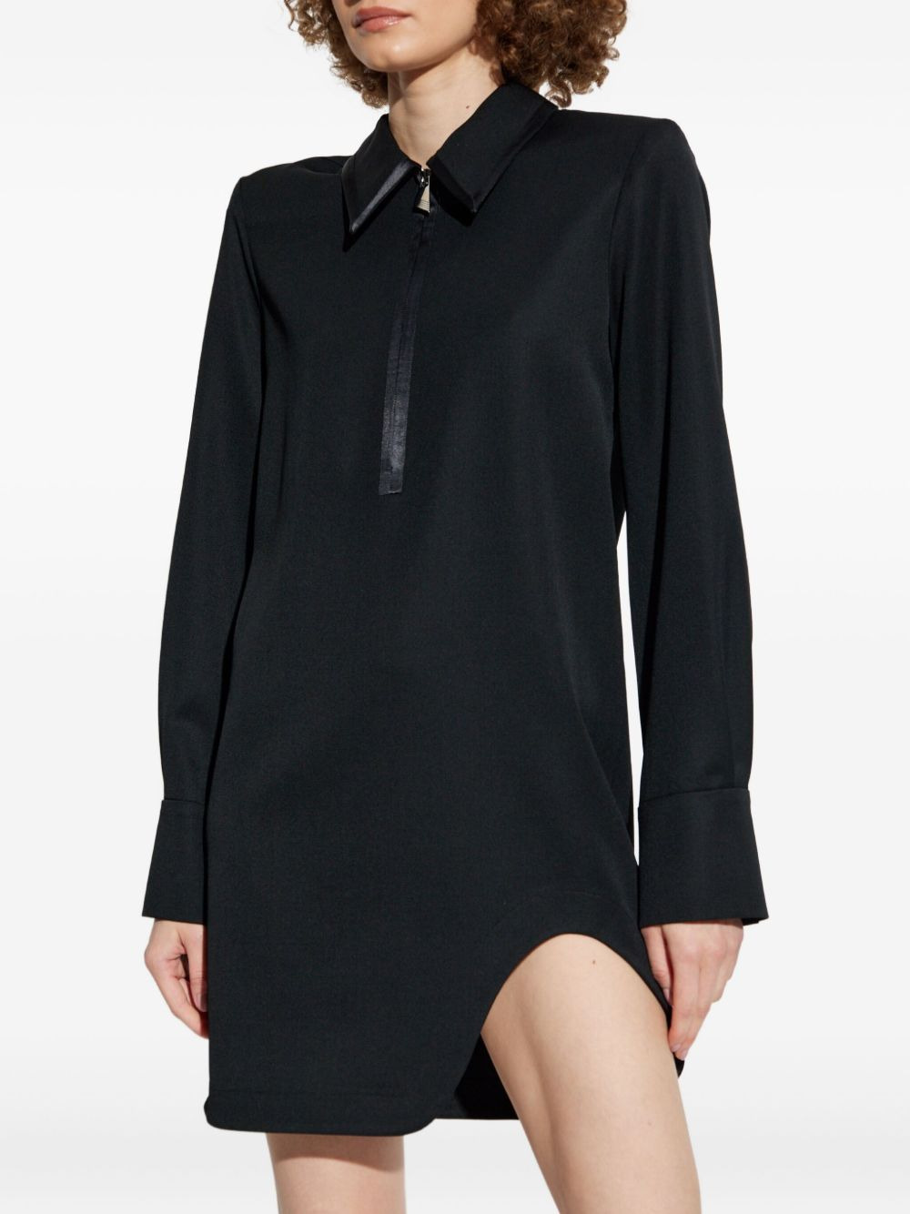zip-front mini shirt dress - 3