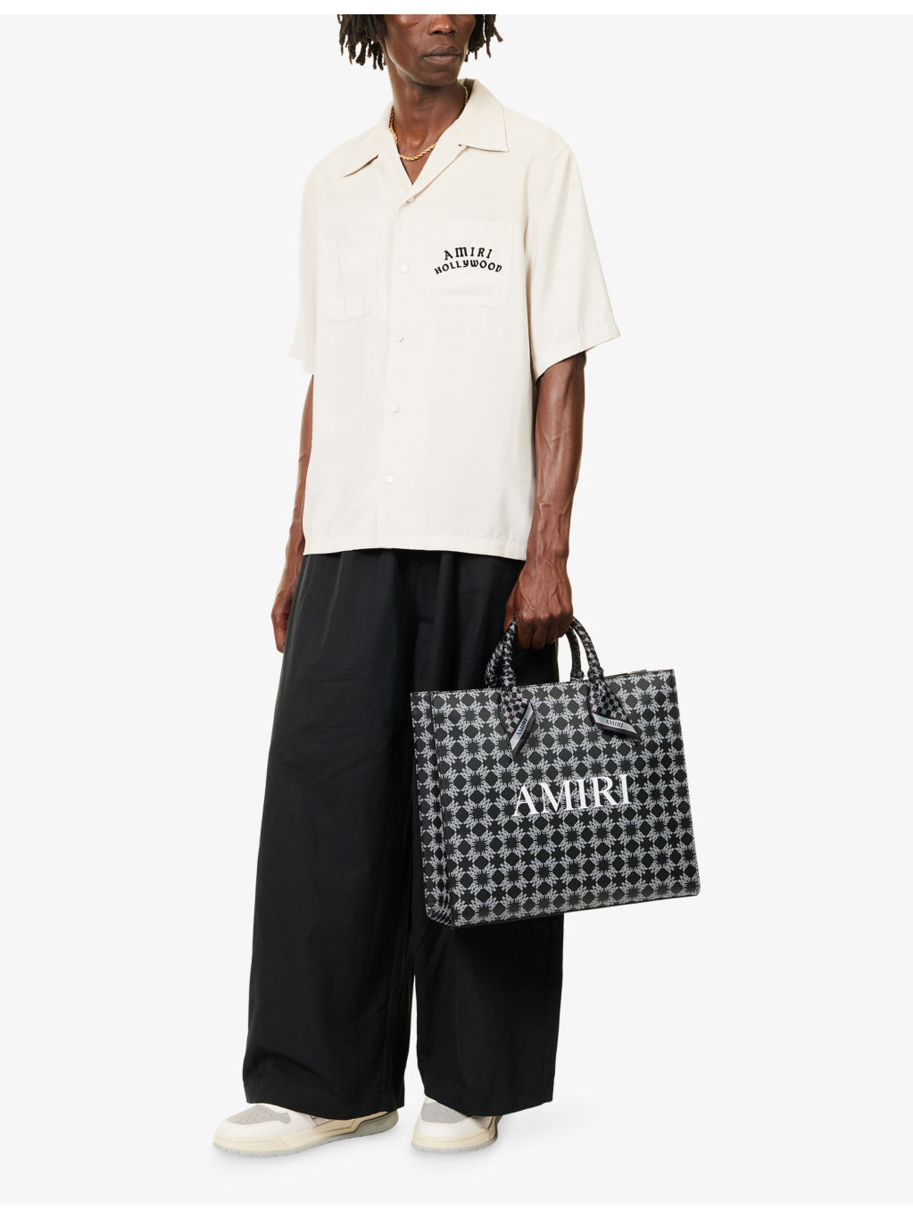 Hollywood Printed-Text Woven Bowling Shirt - 2