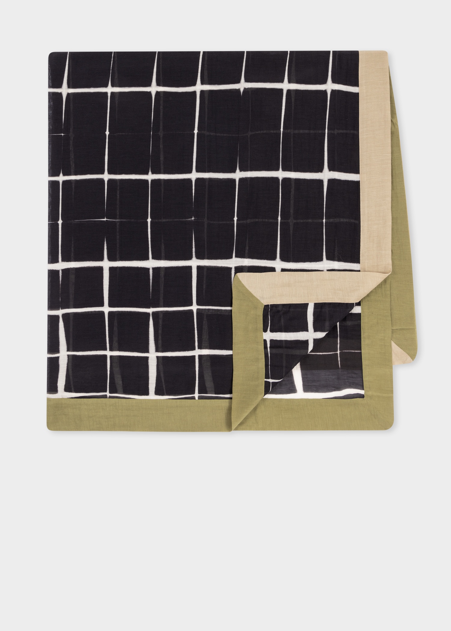 Women's Black Geometric Print Cotton-Silk Scarf - 1