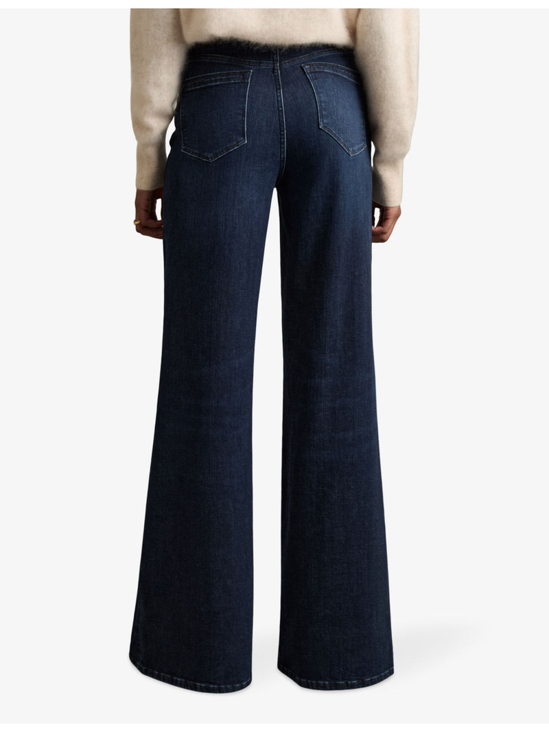 Heather wide-leg high-rise stretch-denim jeans 4
