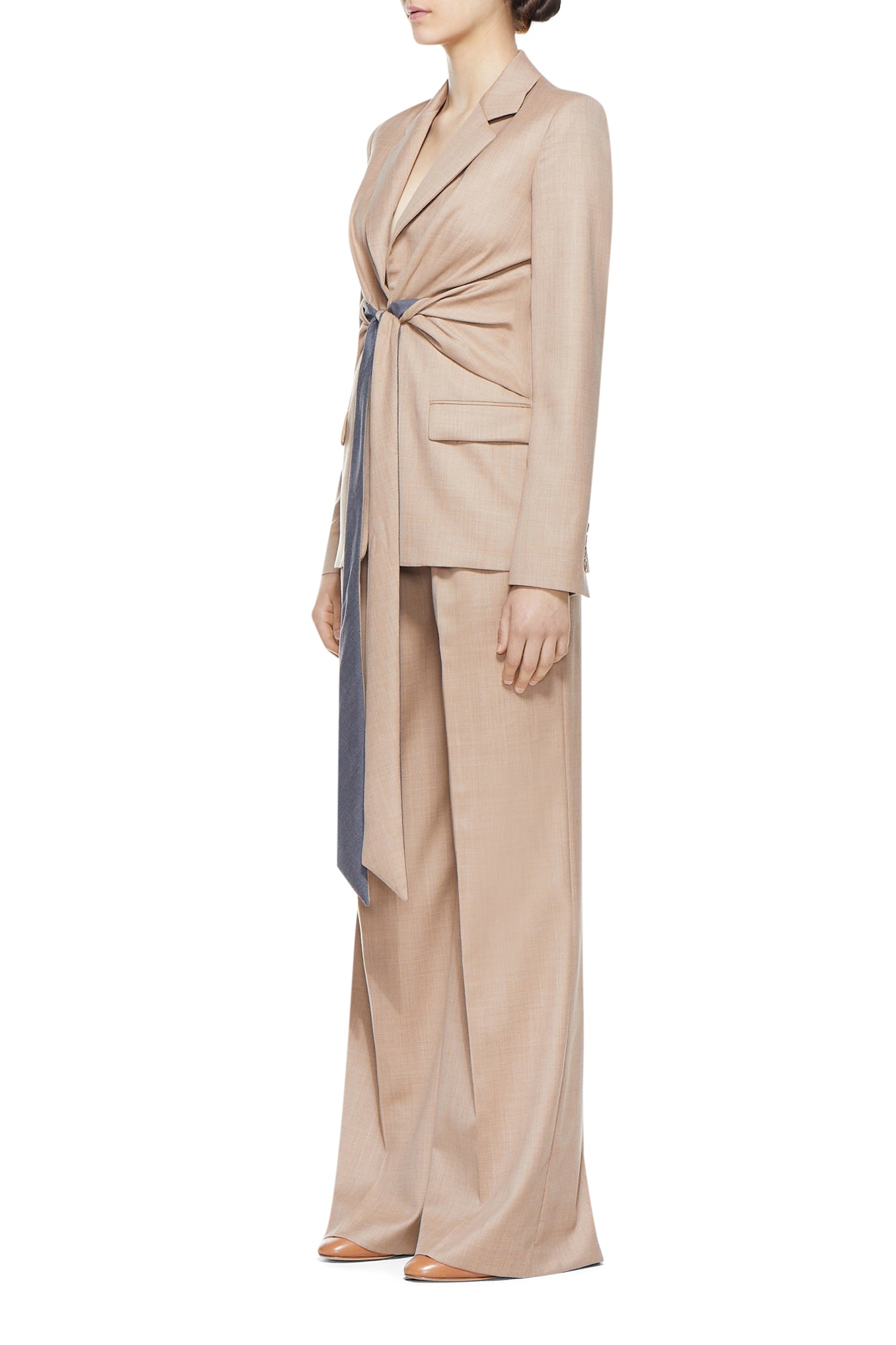 Grant Knotted Blazer in Virgin Wool - 4
