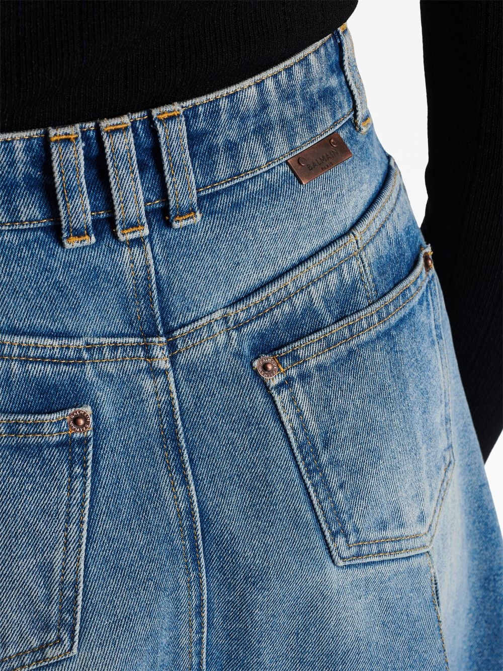 pleated denim skirt - 7