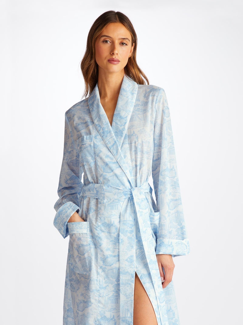 Women's Long Dressing Gown Ledbury 77 Cotton Batiste White - 2
