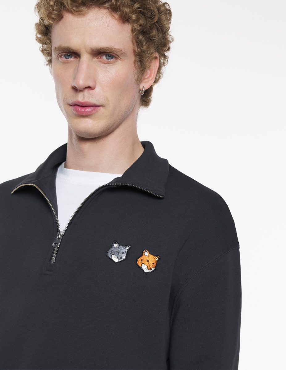 DOUBLE BOLD FOX HEAD HALF ZIP COMFORT SWEATSHIRT - 4