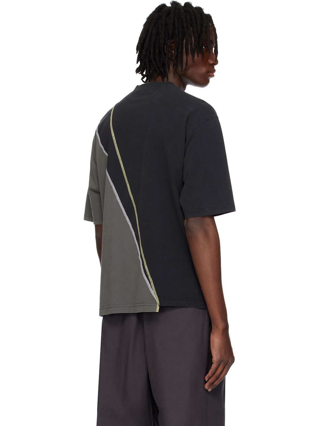 Gray Spliced T-shirt - 3