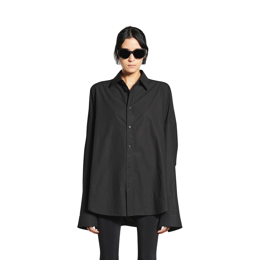 Women's Lace-up Shirt  in Black - 5