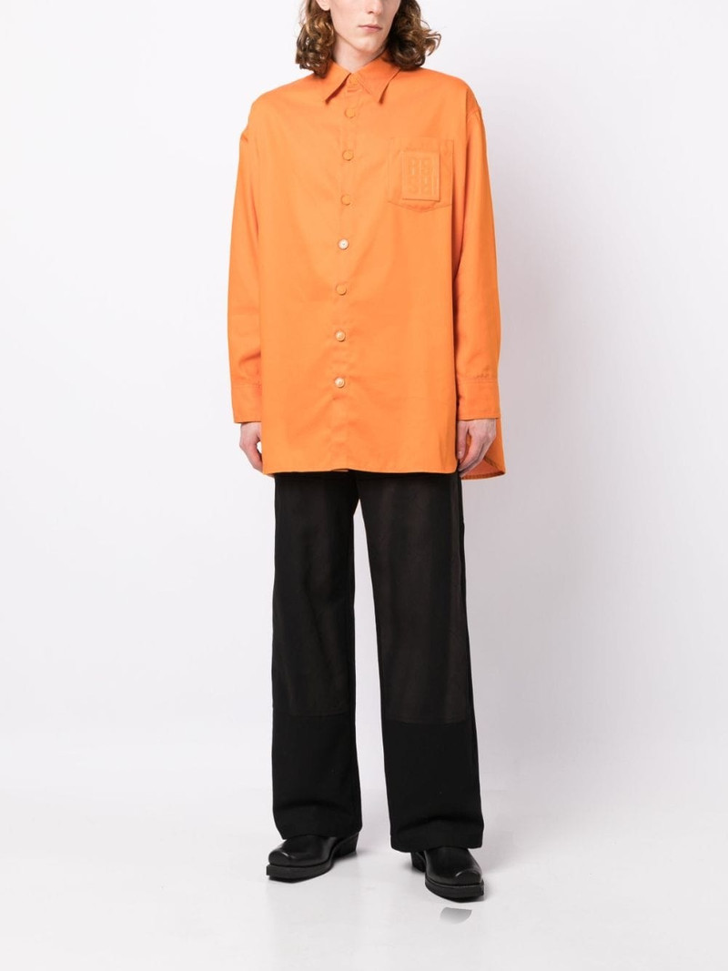 Raf Simons logo-patch long-sleeve shirt outlook