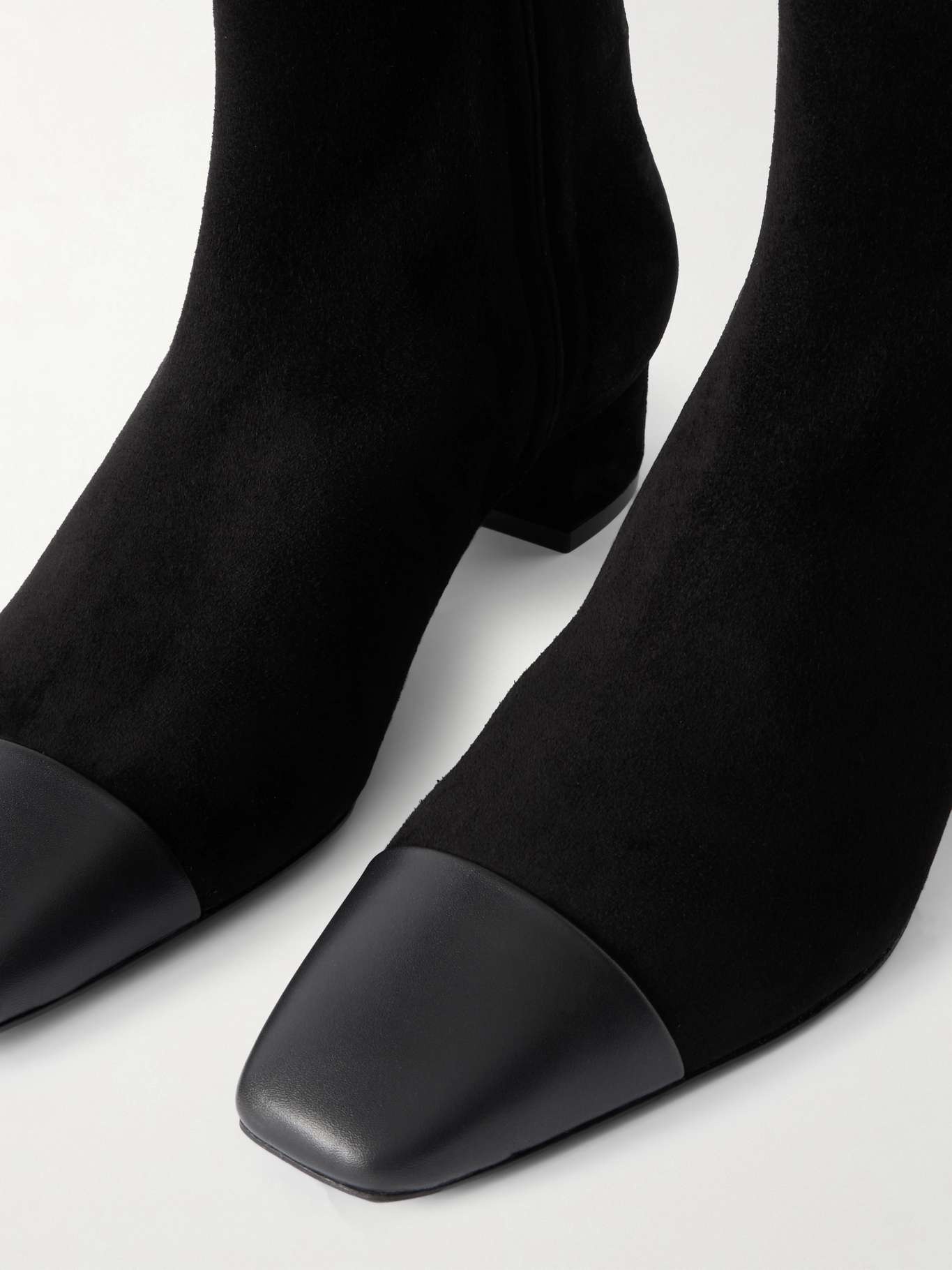 French Flirt leather-trimmed suede ankle boots - 4
