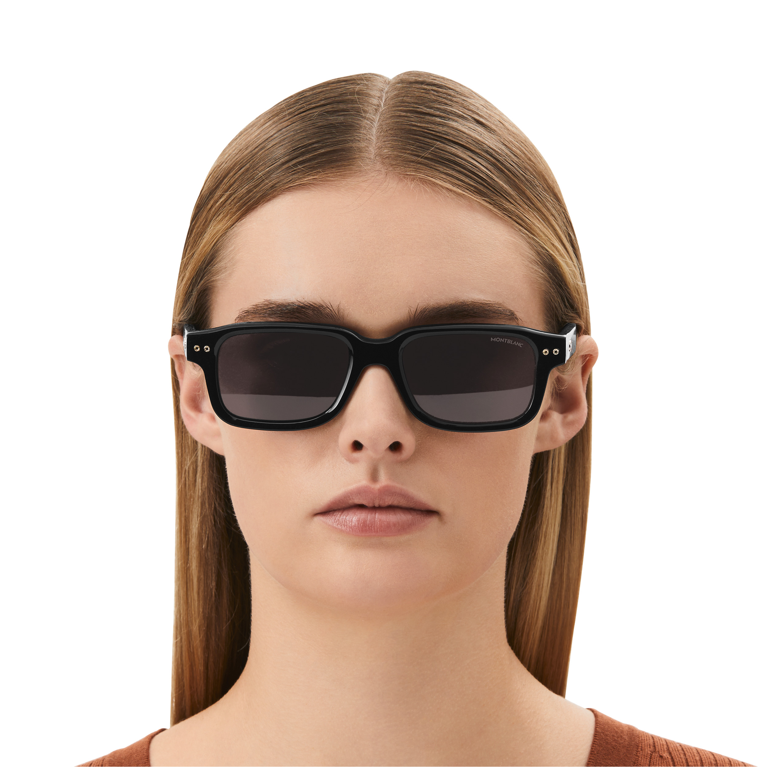 Rectangular Sunglasses with Black Acetate Frame - 4